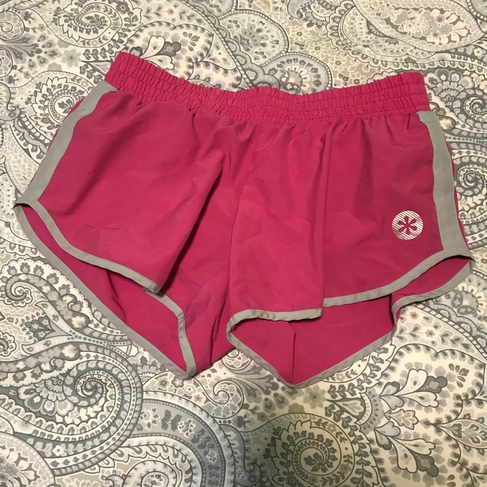 Hot pink running shorts